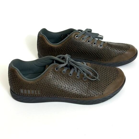 Nobull Leather Trainer Shoes Coffee Dark M 14 W 15.5 CrossFit weightlifting